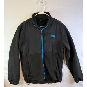 The North Face‎ Women's Sz Large Denali Fleece Jacket Coat Black Mint Trim
